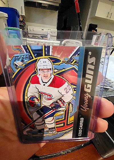 2021-22 Upper Deck Young Guns #201 Cole Caufield — back
