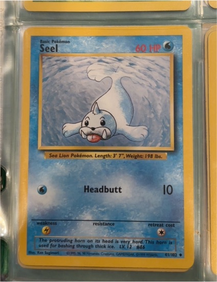 1999 Pokémon #41 Seel — front