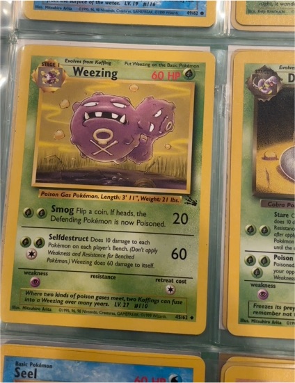 1999 Pokémon Fossil #45 Weezing — front