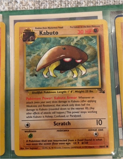 1999 Pokémon Fossil #50 Kabuto — front