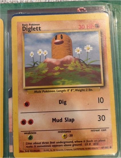 1999 Pokémon Base Set #47 Diglett — front