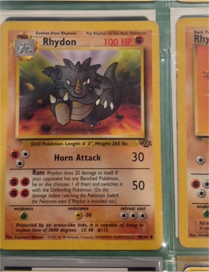 1999 Pokémon Jungle #45 Rhydon — front