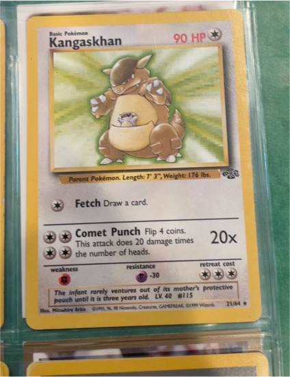 1999 Pokémon Jungle #21 Kangaskhan — front