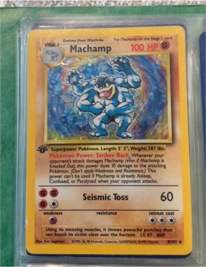 1999 Pokémon Base Set 8/102 Machamp — front