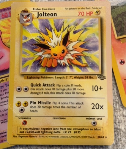 1999 Pokémon Jungle #20 Jolteon — front