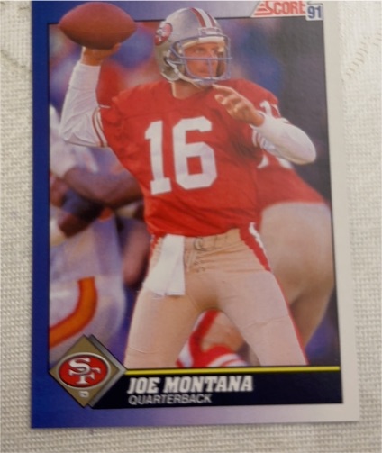 1991 Score Football #1 Joe Montana — front