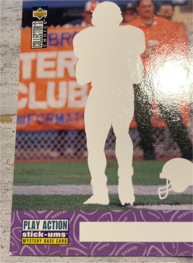 1995 Upper Deck Collector's Choice Play Action Stick-Ums Mystery Base Card — front