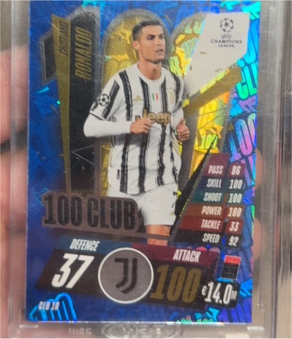 2020-21 Topps Match Attax UEFA Champions #CLU10 Cristiano Ronaldo 100 Club — front