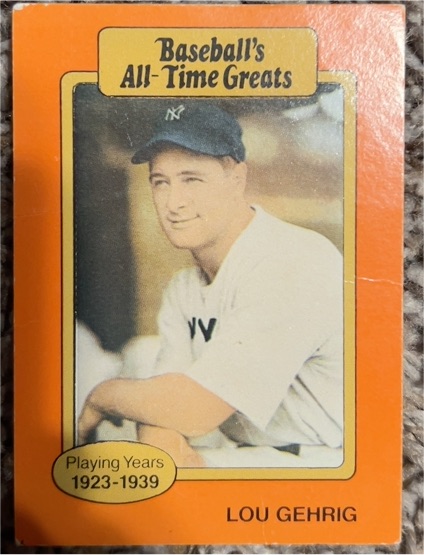 1987 Hygrade Baseball's All-Time Greats #38 Lou Gehrig — front