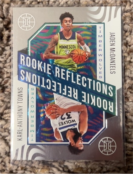 2020-21 Panini Illusions Rookie Reflections #22 Karl-Anthony Towns & Jaden McDaniels — front