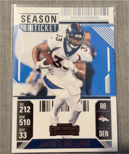 2024 Panini Contenders Season Ticket #33 Javonte Williams — front