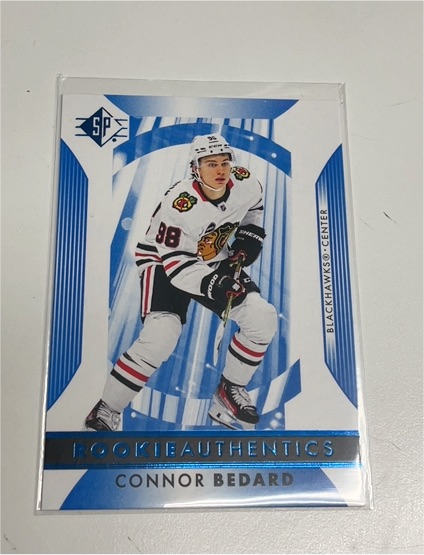 2023-24 Upper Deck SP Hockey #101 Connor Bedard Rookie Authentics Blue — front