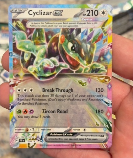 2024 Pokémon SV08: Surging Sparks #159/191 Cyclizar ex — front