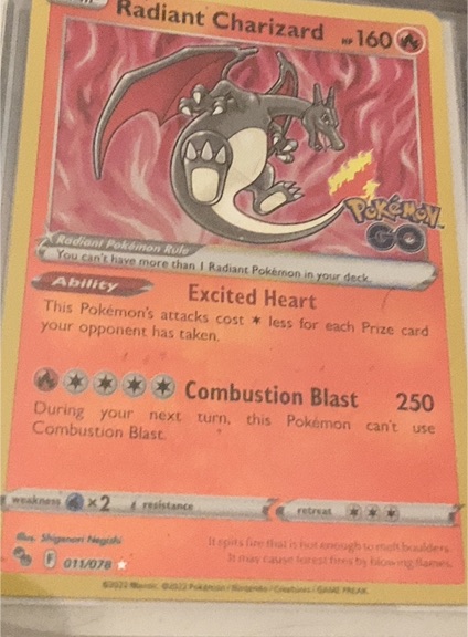 2022 Pokémon GO Radiant Charizard #011/078 — front