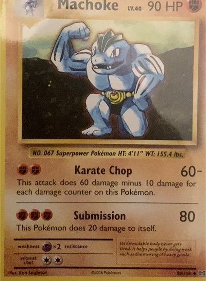 1999 Pokémon #34 Machoke — front