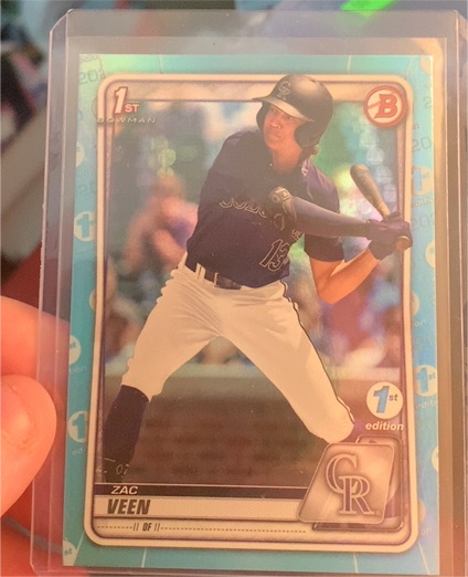 2020 Bowman Draft 1st Edition Zac Veen #BD-107 — front