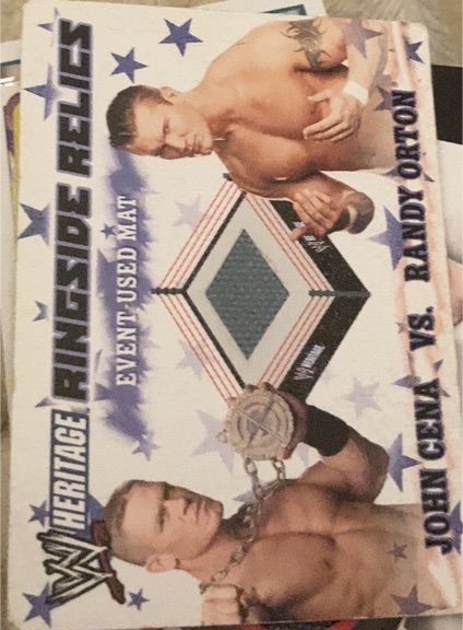 2007 Topps Heritage III WWE Ringside Relics John Cena vs. Randy Orton — front
