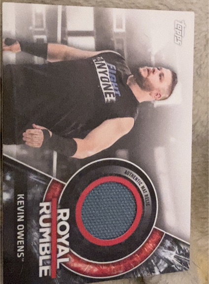 2018 Topps Then Now Forever Royal Rumble Mat Relic #MRRR-KO Kevin Owens — front