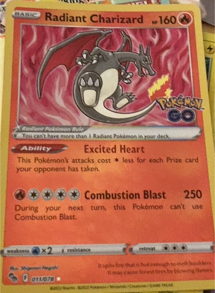 2022 Pokémon TCG Radiant Charizard #011/078 — front