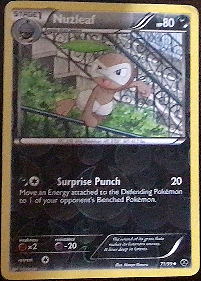 2012 Pokémon Next Destinies #71 Nuzleaf — front
