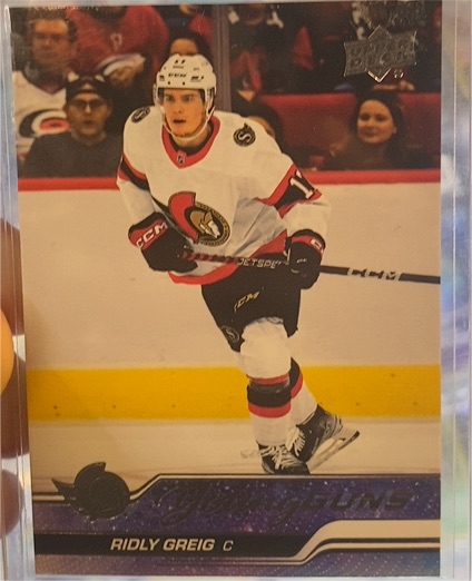 2023-24 Upper Deck Series 1 #212 Ridly Greig Young Guns — front