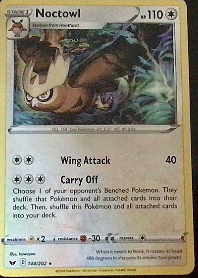 2020 Pokémon Sword & Shield #144 Noctowl — front
