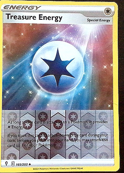 2021 Pokémon Evolving Skies #165 Treasure Energy — front