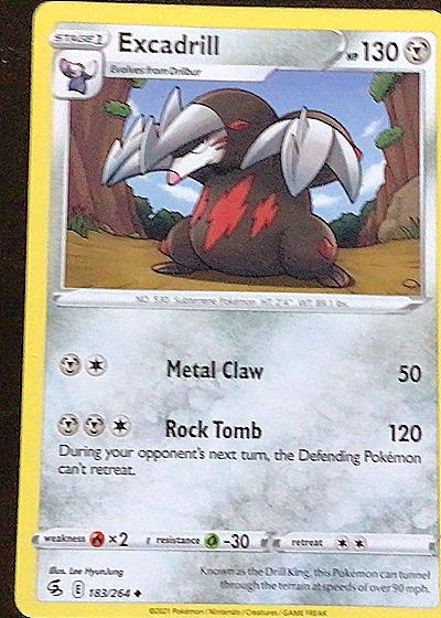 2021 Pokémon Fusion Strike #183 Excadrill — front