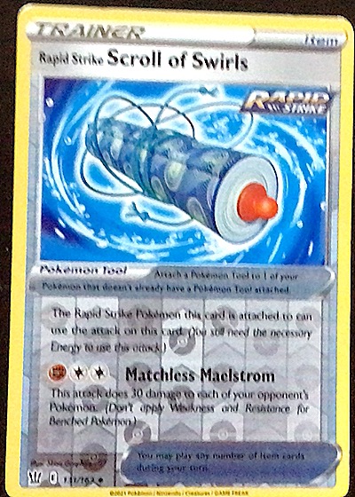 2021 Pokémon TCG Sword & Shield Battle Styles #131 Rapid Strike Scroll of Swirls — front