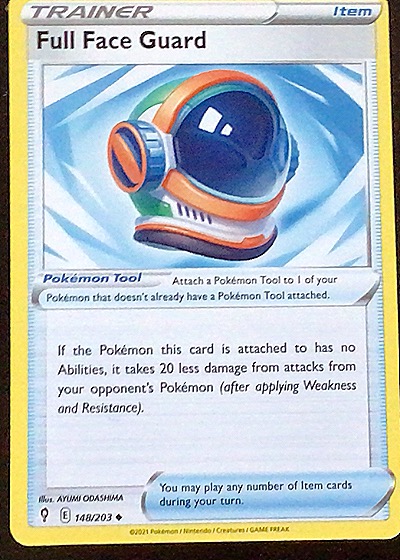 2021 Pokémon Sword & Shield Evolving Skies #148 Full Face Guard — front
