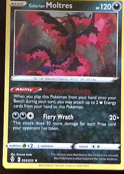 2021 Nintendo Pokemon Sword & Shield Evolving Skies #093 Galarian Moltres — front