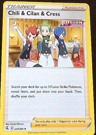 2021 Pokémon #227 Chili & Cilan & Cress — front
