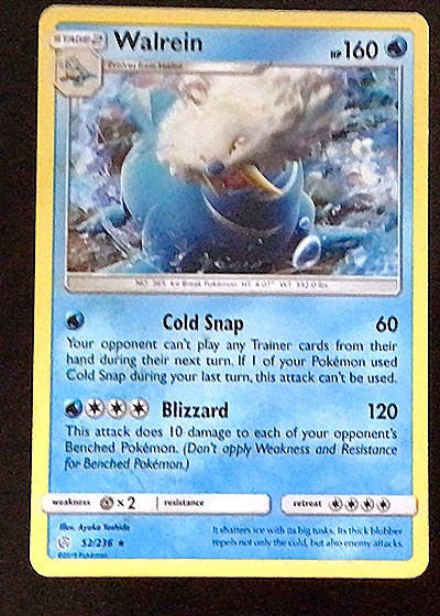 2019 Pokémon Sun & Moon Cosmic Eclipse #52 Walrein — front