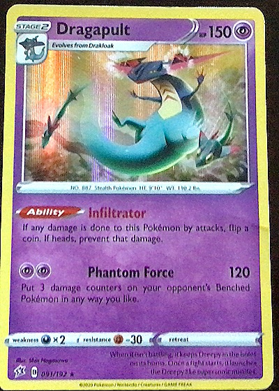 2020 Pokémon Rebel Clash #091 Dragapult — front
