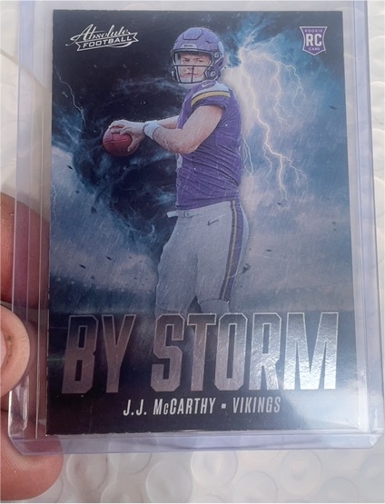 2024 Panini Absolute - By Storm #BS-JMY J.J. McCarthy (RC) — front