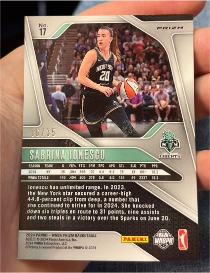 2024 Panini Prizm WNBA #17 Sabrina Ionescu — front