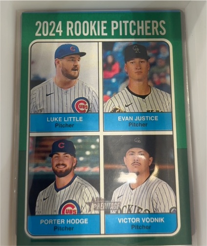 2024 Topps Heritage High Number #620 Rookie Pitchers Luke Little Evan Justice Porter Hodge Victor Vodnik — front