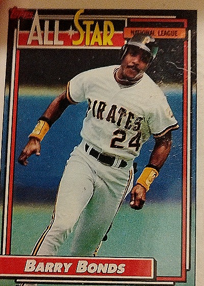 1992 Topps #390 Barry Bonds All-Star — front
