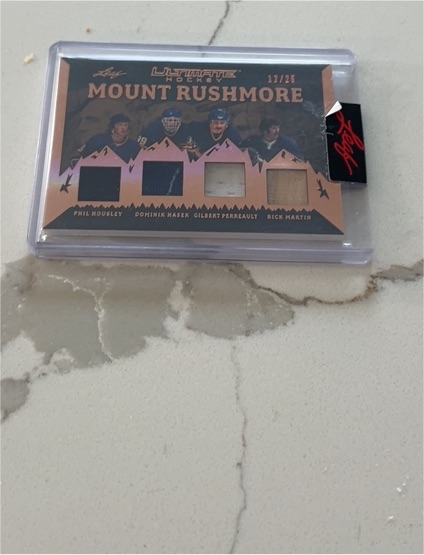 2023 Leaf Ultimate Hockey Mount Rushmore #MR-11 Phil Housley Dominik Hasek Gilbert Perreault Rick Martin — front