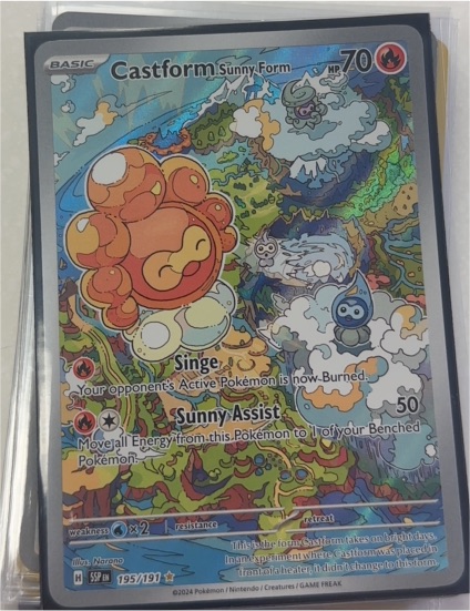 2024 Pokémon SV08: Surging Sparks #195 Castform Sunny Form — front