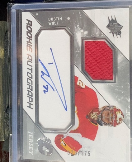 2023-24 Upper Deck SPx Rookie Auto Jersey Dustin Wolf #/175 — front