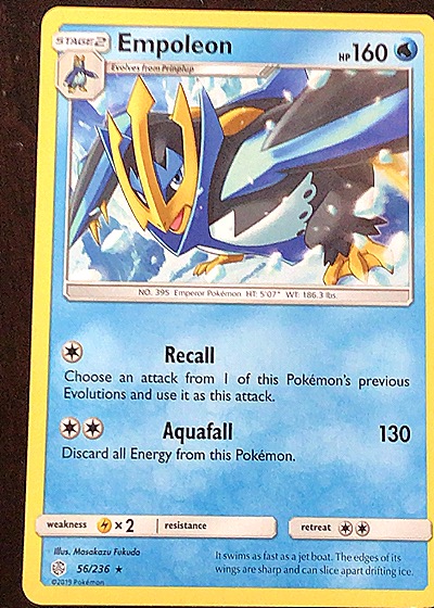 2019 Pokémon Cosmic Eclipse #56 Empoleon — front
