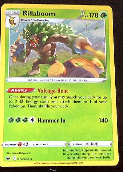 2020 Pokémon Sword & Shield #014 Rillaboom — front