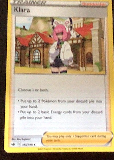 Pokémon TCG 2021 Chilling Reign #145 Klara — front