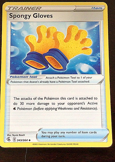 2021 Pokémon Fusion Strike #243 Spongy Gloves — front