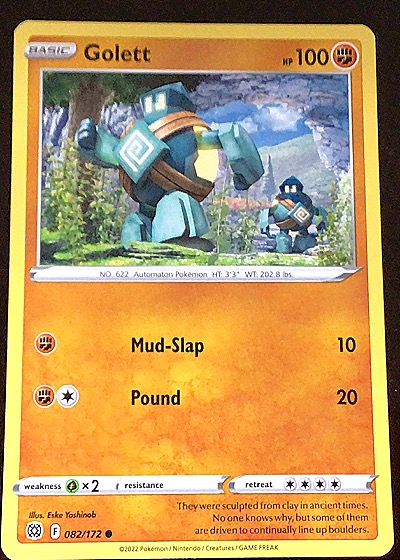 2022 Pokémon Sword & Shield Brilliant Stars #082 Golett — front