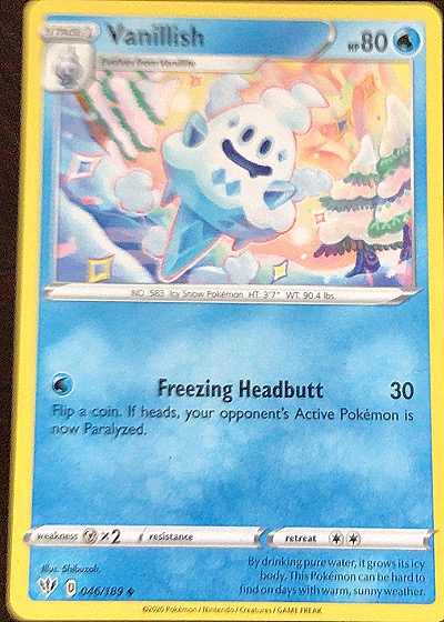 2020 Pokémon Darkness Ablaze #046 Vanillish — front