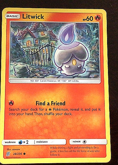 2019 Pokémon Sun & Moon Unified Minds #28 Litwick — front
