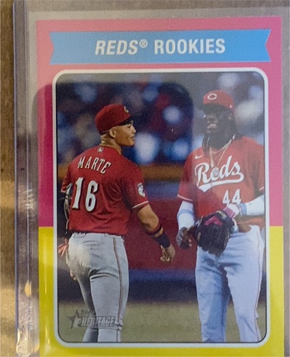 2024 Topps Heritage High Number #CC-1 Reds Rookies Elly De La Cruz / Noelvi Marte — front