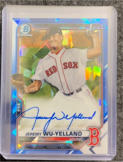 2021 Bowman Chrome Sapphire 1st Auto #BSPA-JW Jeremy Wu-Yelland — front